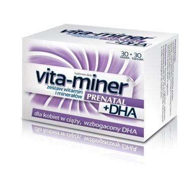 Zdjęcie Vita-miner Prenatal + DHA 30 tabletek + 30 kapsułek