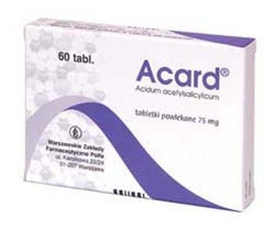 Zdjęcie Acard 75mg 60 tabletek dojelitowych