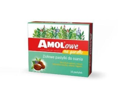 Zdjęcie AMOLowe na gardło Pastylki do ssania 16 sztuk Ziołowe
