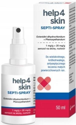 Zdjęcie Help4Skin SEPTI-SPRAY dezynfekcja ran, 50 ml