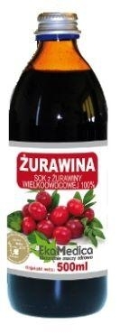 Zdjęcie Żurawina Sok 100% EkaMedica 500 ml