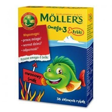 Zdjęcie MOLLERS Omega-3 Rybki smak owocowy 36 żelków