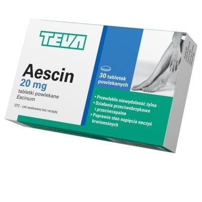 Zdjęcie Aescin tabletki powlekane 0,02g 30 tabletek