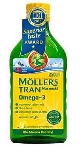 Zdjęcie MOLLERS Tran norweski o aromacie cytrynowym 250ml