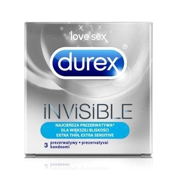 Zdjęcie Prezerwatywy  Durex Invisible, 3 sztuki