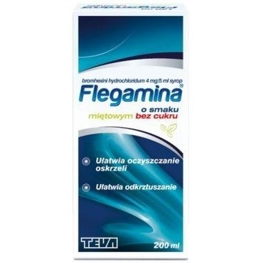Zdjęcie Flegamina Syrop o smaku miętowym bez cukru 200ml