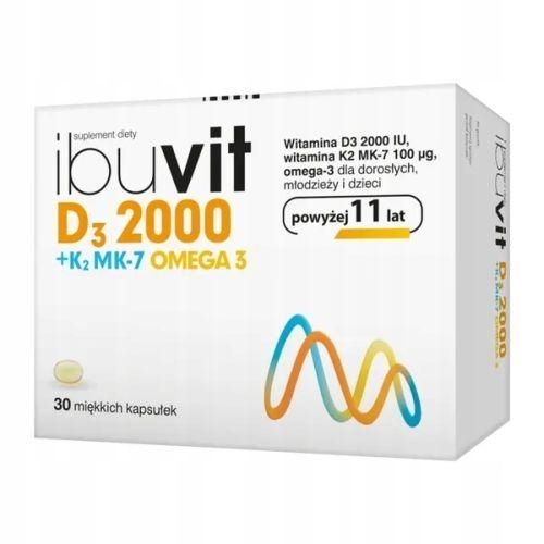 Zdjęcie Ibuvit D3 2000 + K2 MK7 Omega 3 kapsułki