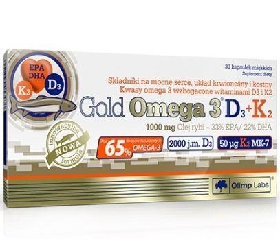Zdjęcie OLIMP Gold Omega 3 D3+K2 30 kapsułek