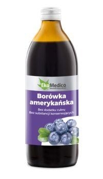 Zdjęcie Borówka Amerykańska sok 100%  EkaMedica, 0,5L