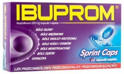 Zdjęcie Ibuprom Sprint Caps 200 mg 24 kapsułek