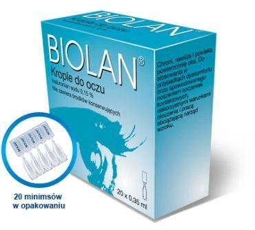 Zdjęcie Biolan 0,15% krople do oczu 20 minimsów po 0,35 ml