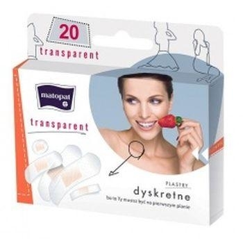 Zdjęcie Plastry z opatrunkiem MATOPAT TRANSPARENT, 20 sztuk