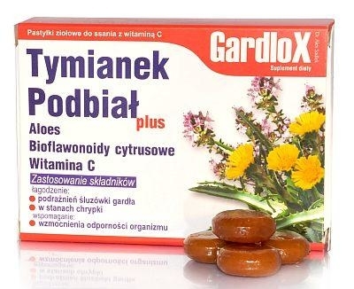 Zdjęcie Tymianek i Podbiał Plus pastylki do ssania 24 pastylki
