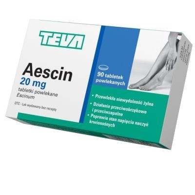 Zdjęcie Aescin tabletki powlekane  0,02g 90 tabletek